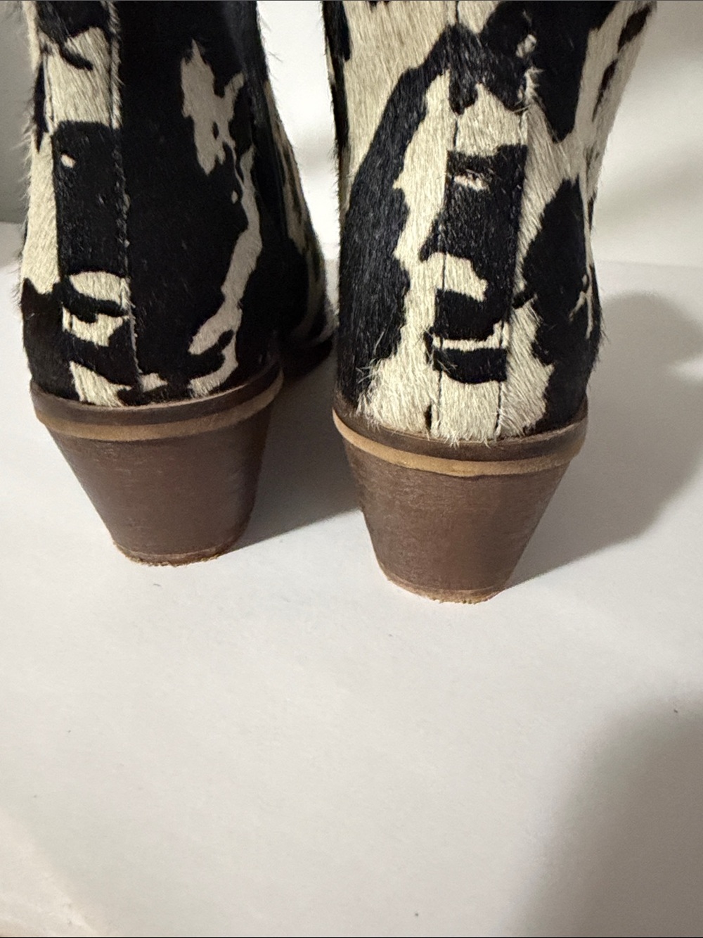 Myra Bag Black & White Cowhide Western Ankle Booties - Picture 5 of 8